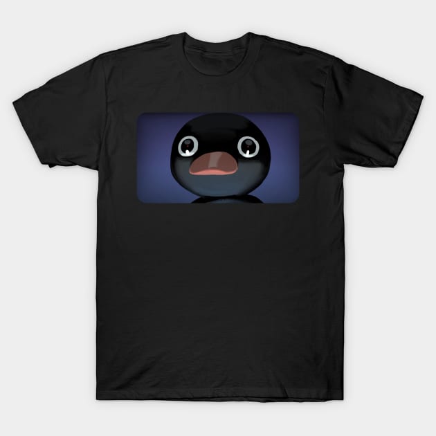 Terrified Noot Noot T-Shirt by artsylab